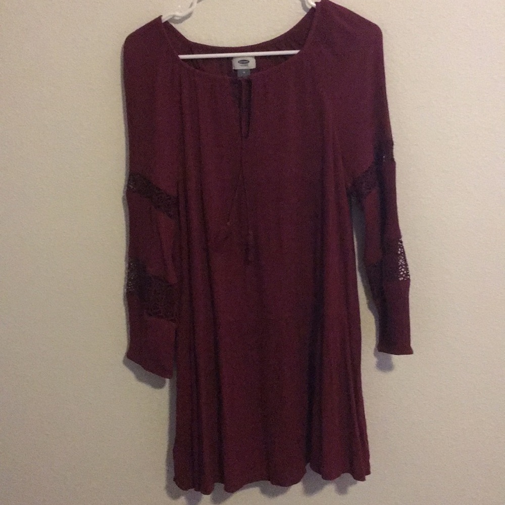 Old Navy Red Long Sleeve Dress